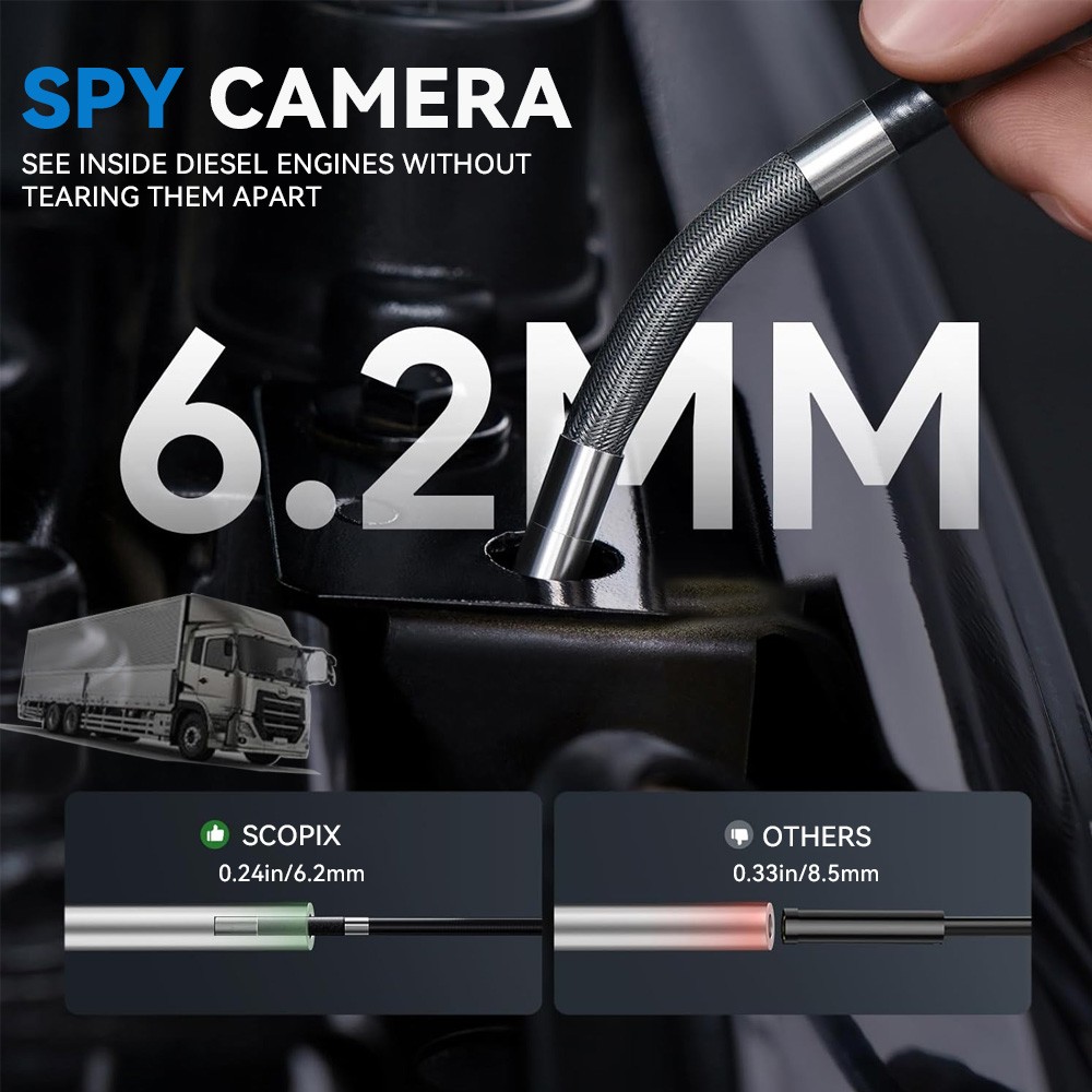 DEALS 2026 2-Way 360° Inspection Camera Articulating Borescope Phones Semi Rigid