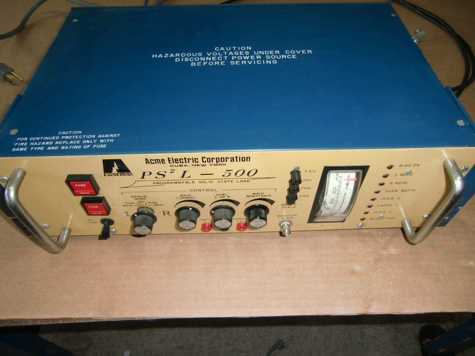 . ACME ELECTRIC CORP PS2L-500 PROGAMMABLE SOLID STATE LOAD