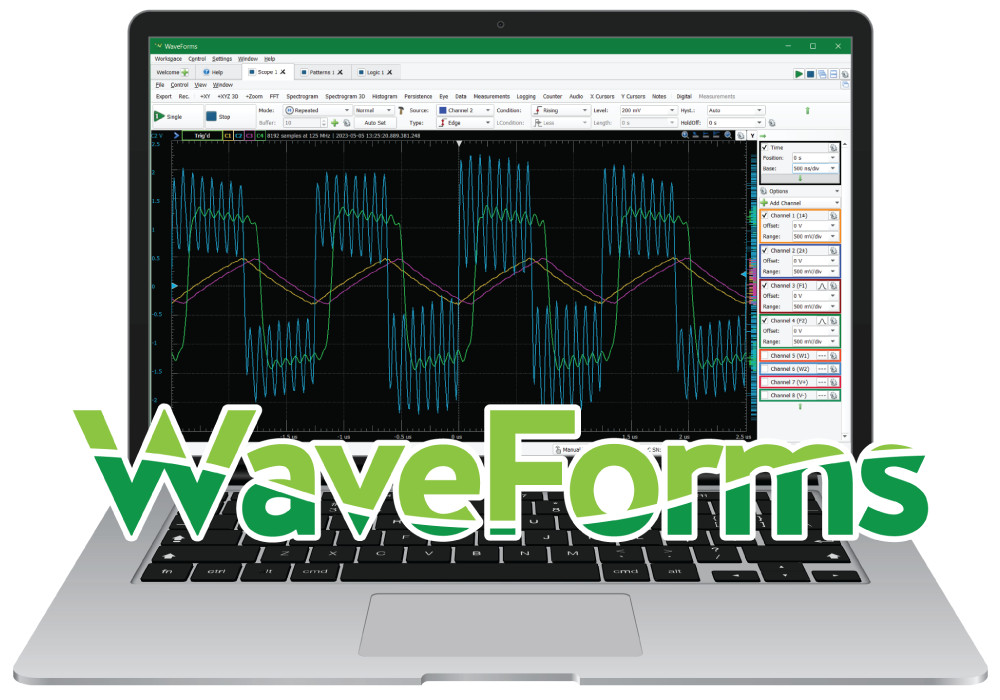 Analog Discovery 3 125 MS/s USB Oscilloscope Waveform Generator Logic Analyzer