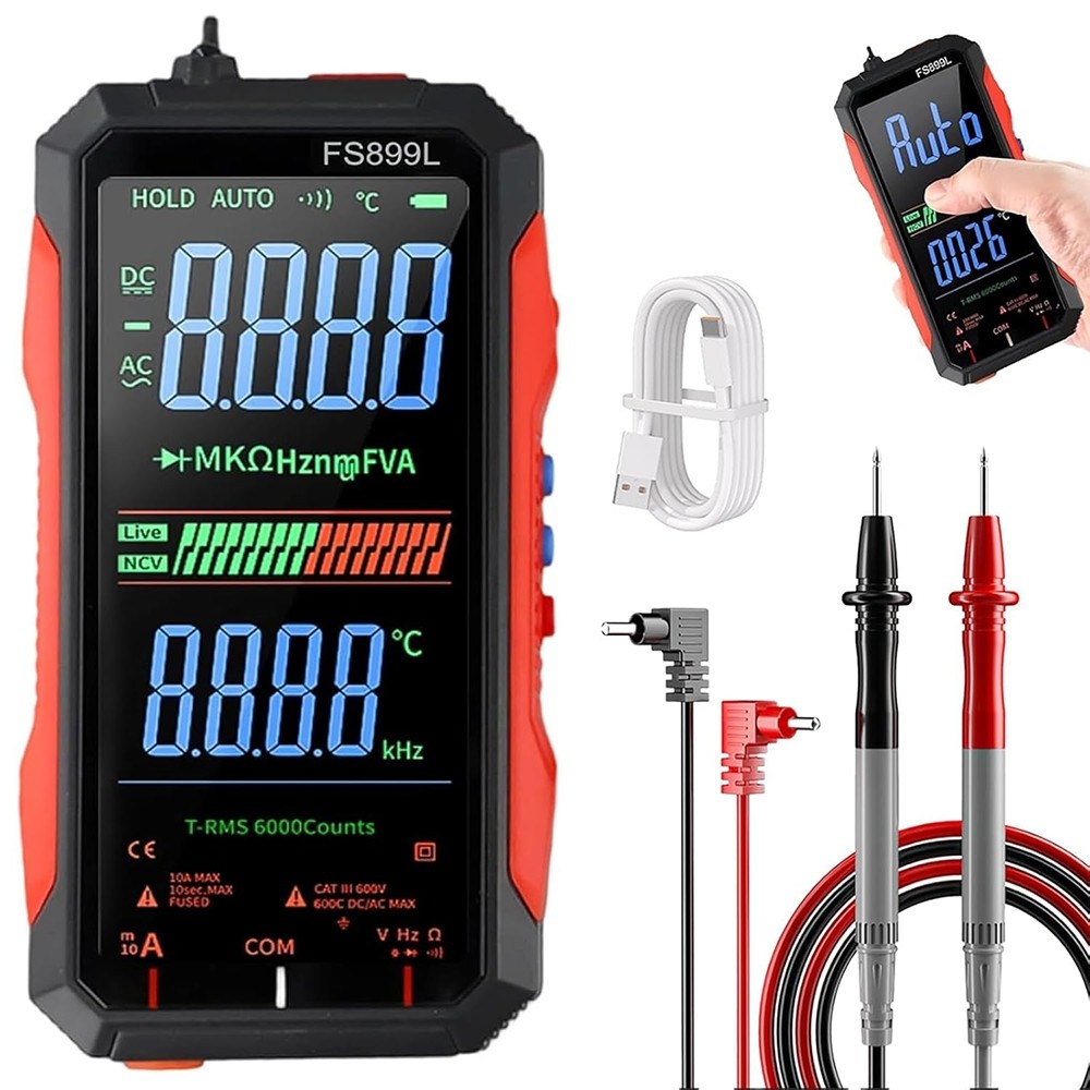 6000 Counts Digital Multimeter Tester Auto-Ranging TRMS Voltmeter Colour Display