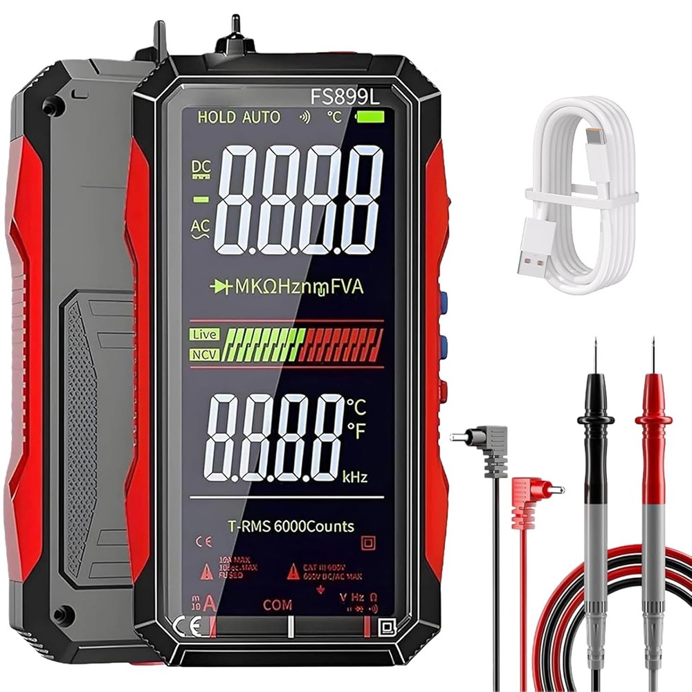 6000 Counts Digital Multimeter Tester Auto-Ranging TRMS Voltmeter Colour Display