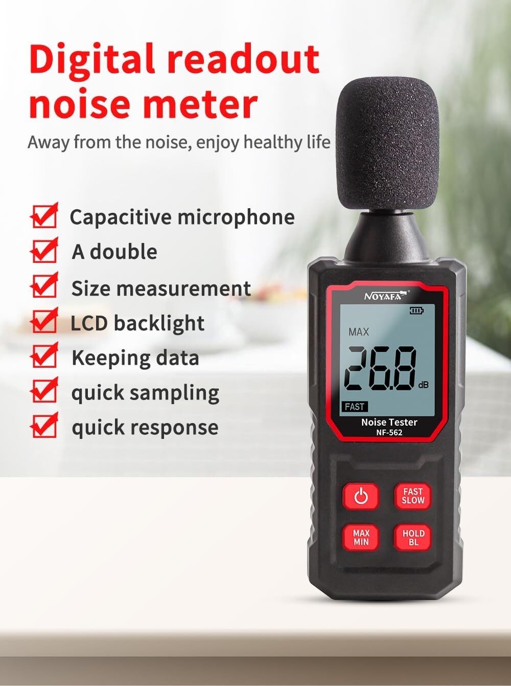 Decibel Meter Sound Level Meter Professional Sound Level Detector 30dB to 130dB