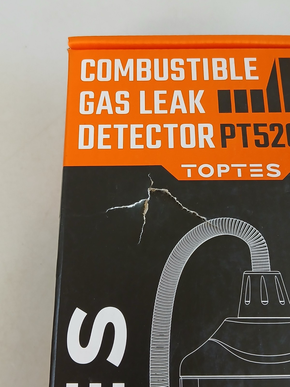 TOPTES Natural Gas Leak Detector PT520A Orange with 17″ Gooseneck & Case ~ Used