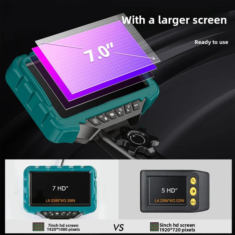 7-inch Borescope big-screen 360° rotating wide-angle camera endoscope car check