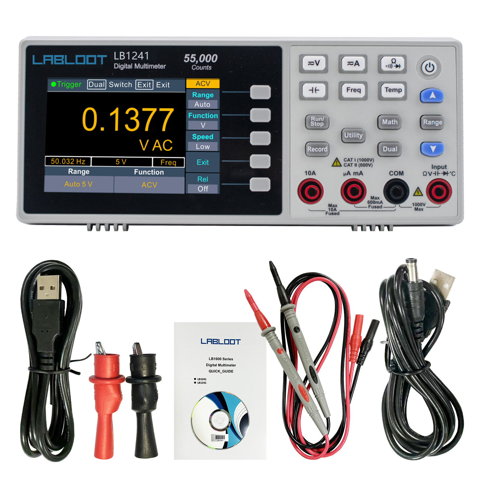Labloot 4 1/2 Digits LB1241 Bench-type Digital Multimeter True RMS 55000 Counts