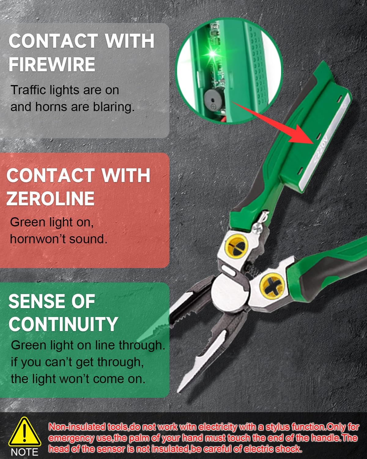 8 in 1 Wire Stripper With Voltage Tester – Electrician Tools Green