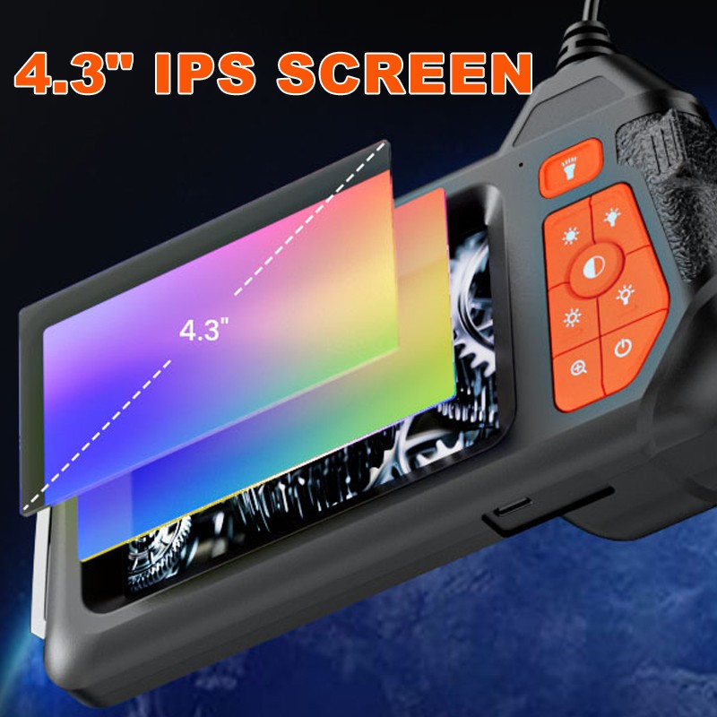 HD LED Industrial Endoscope Borescope 1080P 5.5mm Inspection Camera IP67 4.3inch