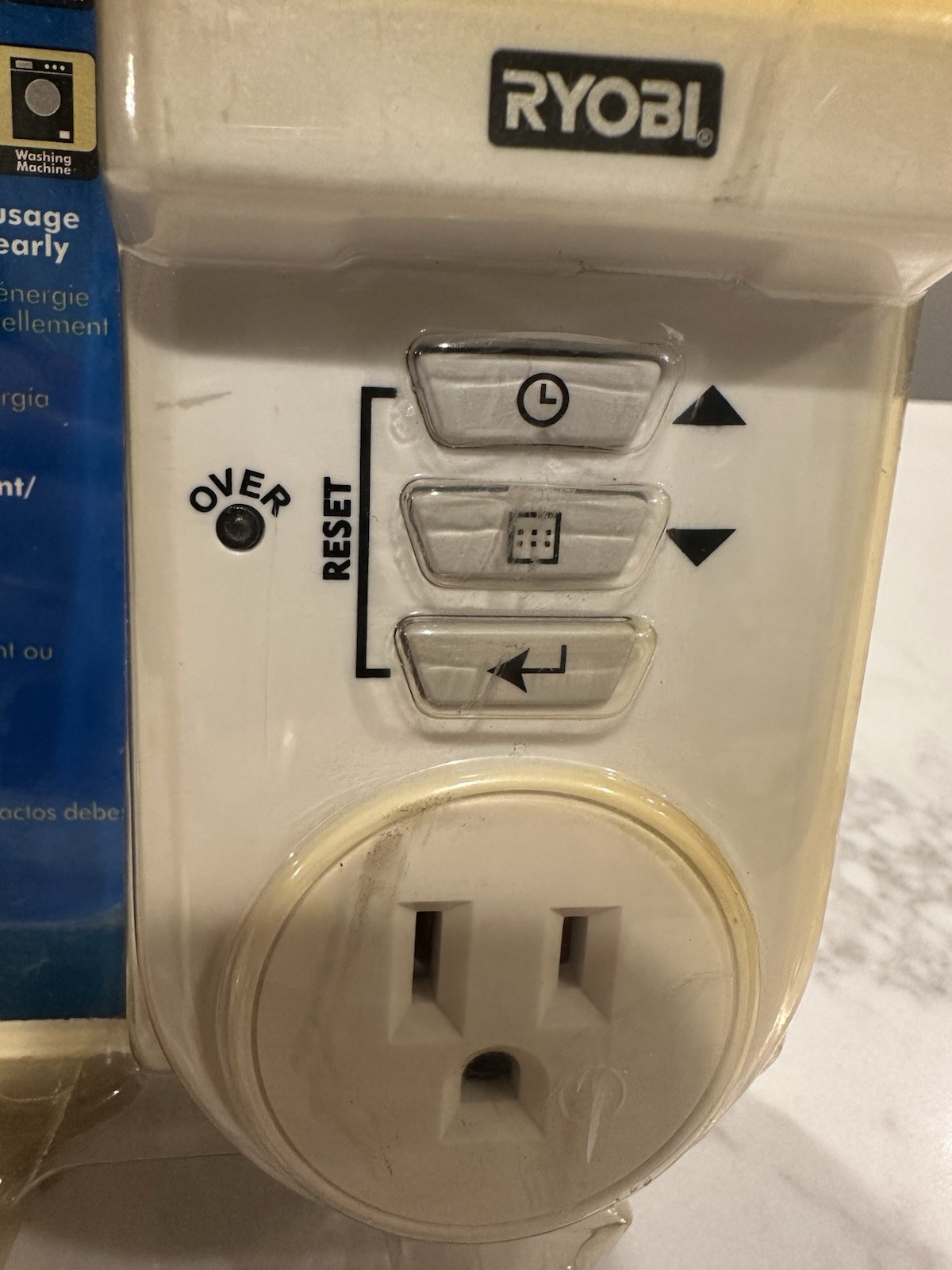 Ryobi Power Usage Meter Plug-In Electricity Energy Cost Monitor E49CM01