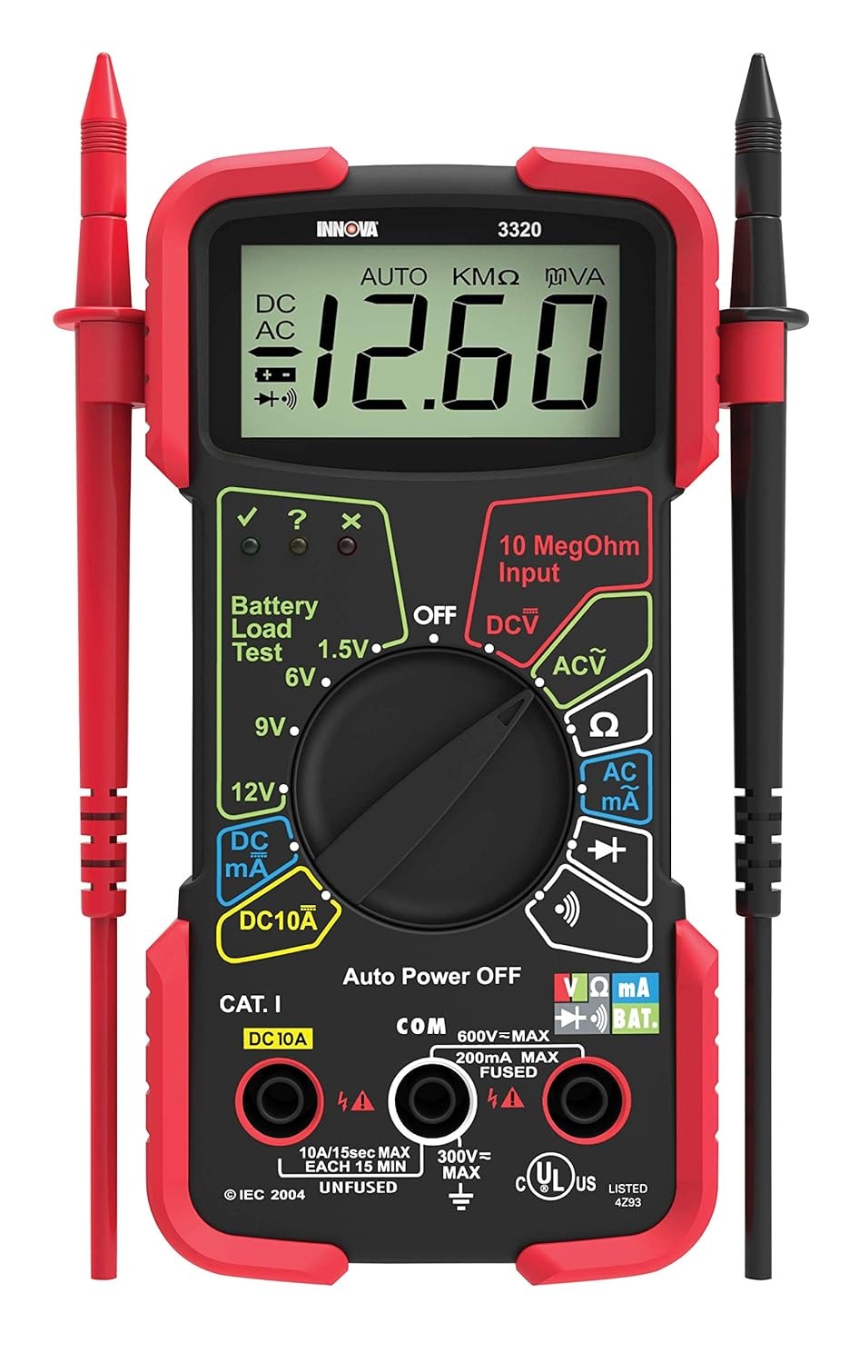 INNOVA 3320 Auto-Ranging Digital Red Black Multimeter Multimeter Test Kit