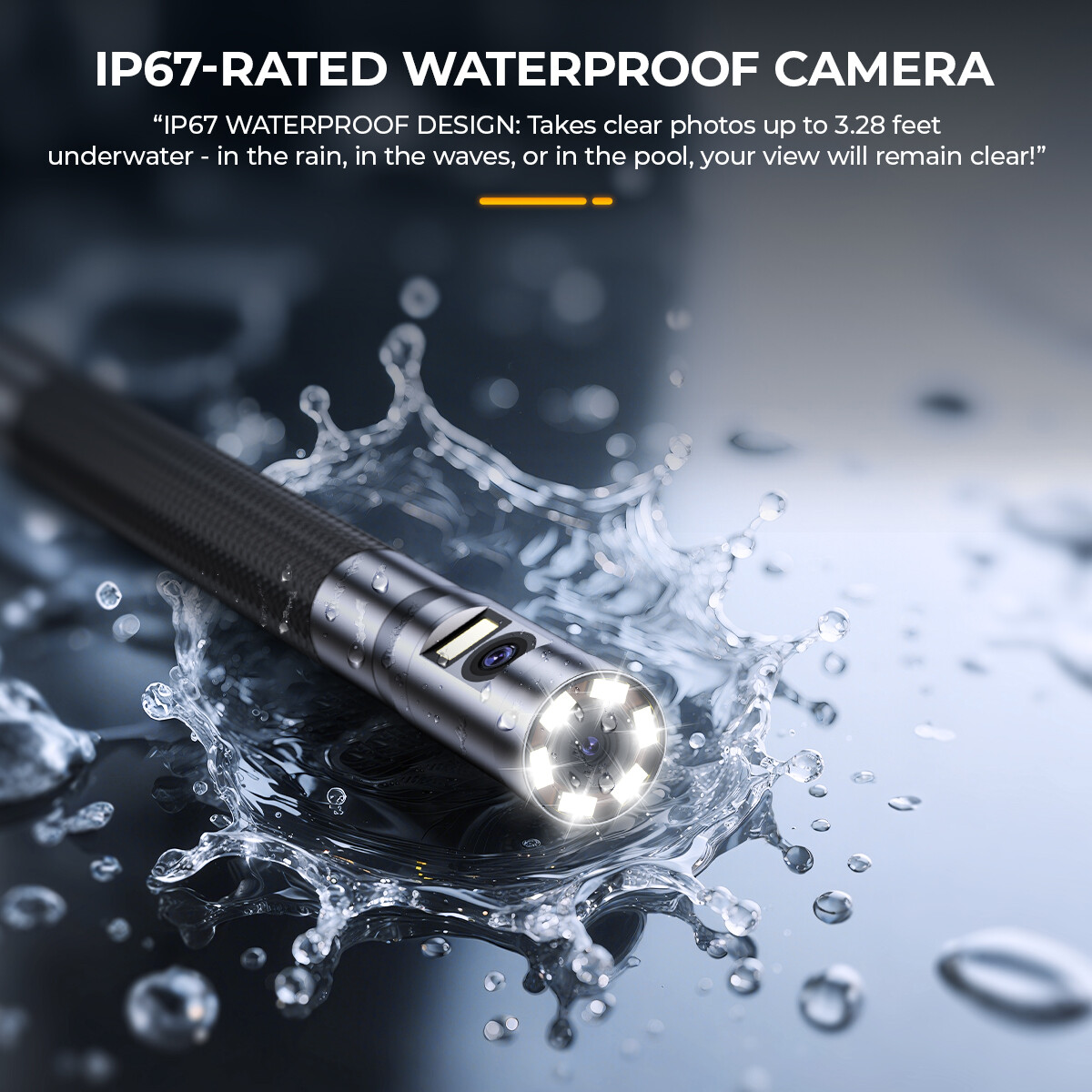 6.5mm 4.3Inch Articulating Borescope Endoscope Inspection Camera With 7LED Light