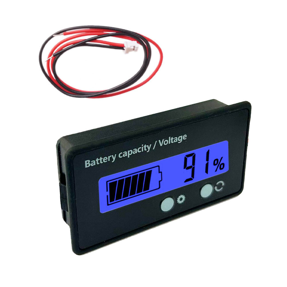 1/2x Battery Meter 12V Battery Capacity Voltage Indicator Battery Gauge Monitors