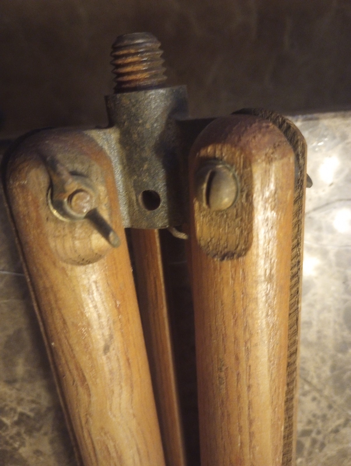 Surveyors Solid Wood And Brass Turn Of The Century Tripod/Solid Brass Plumb Bob