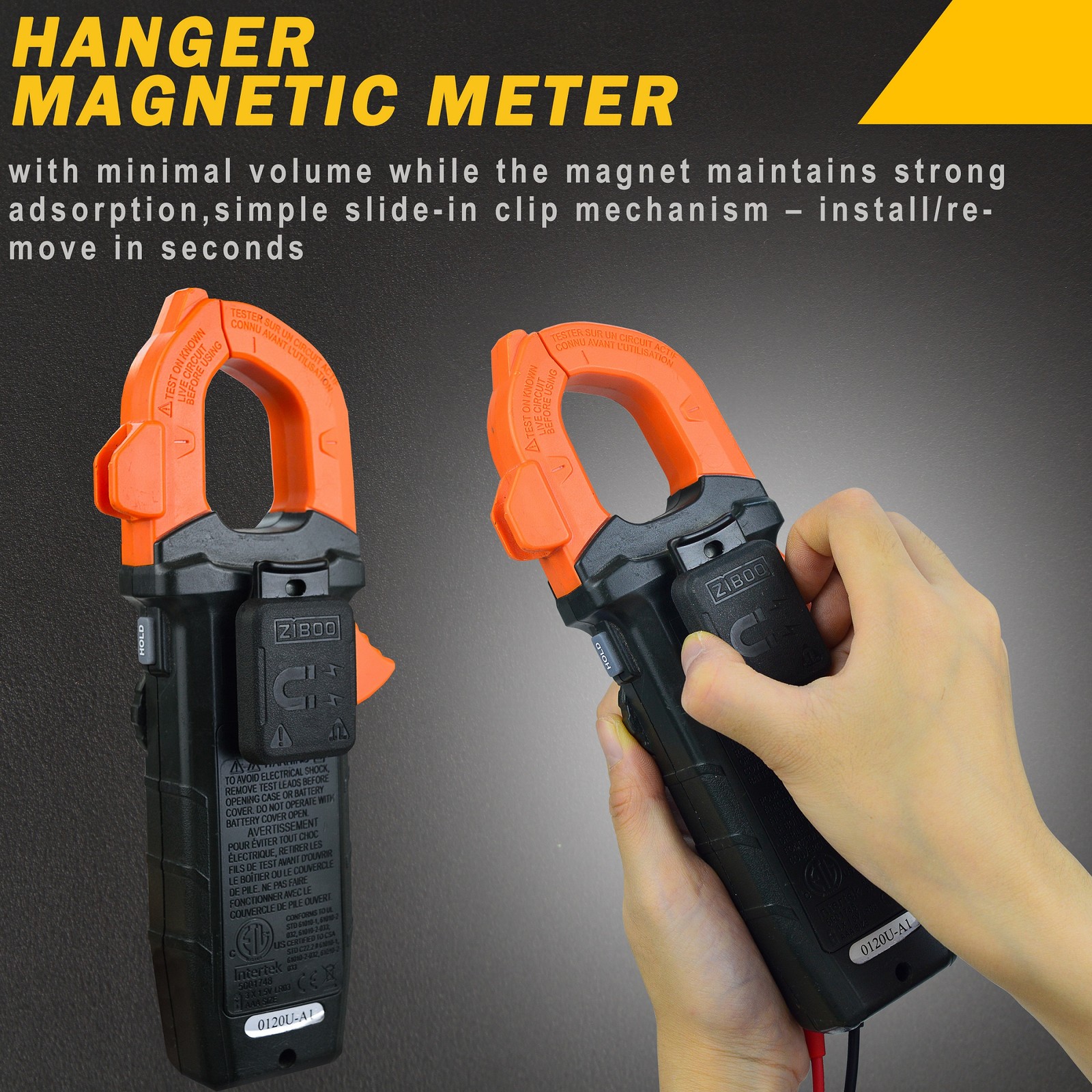 ZIBOO 69445 Magnetic Hanger Without Strap for Klein Tools Clamp Meters
