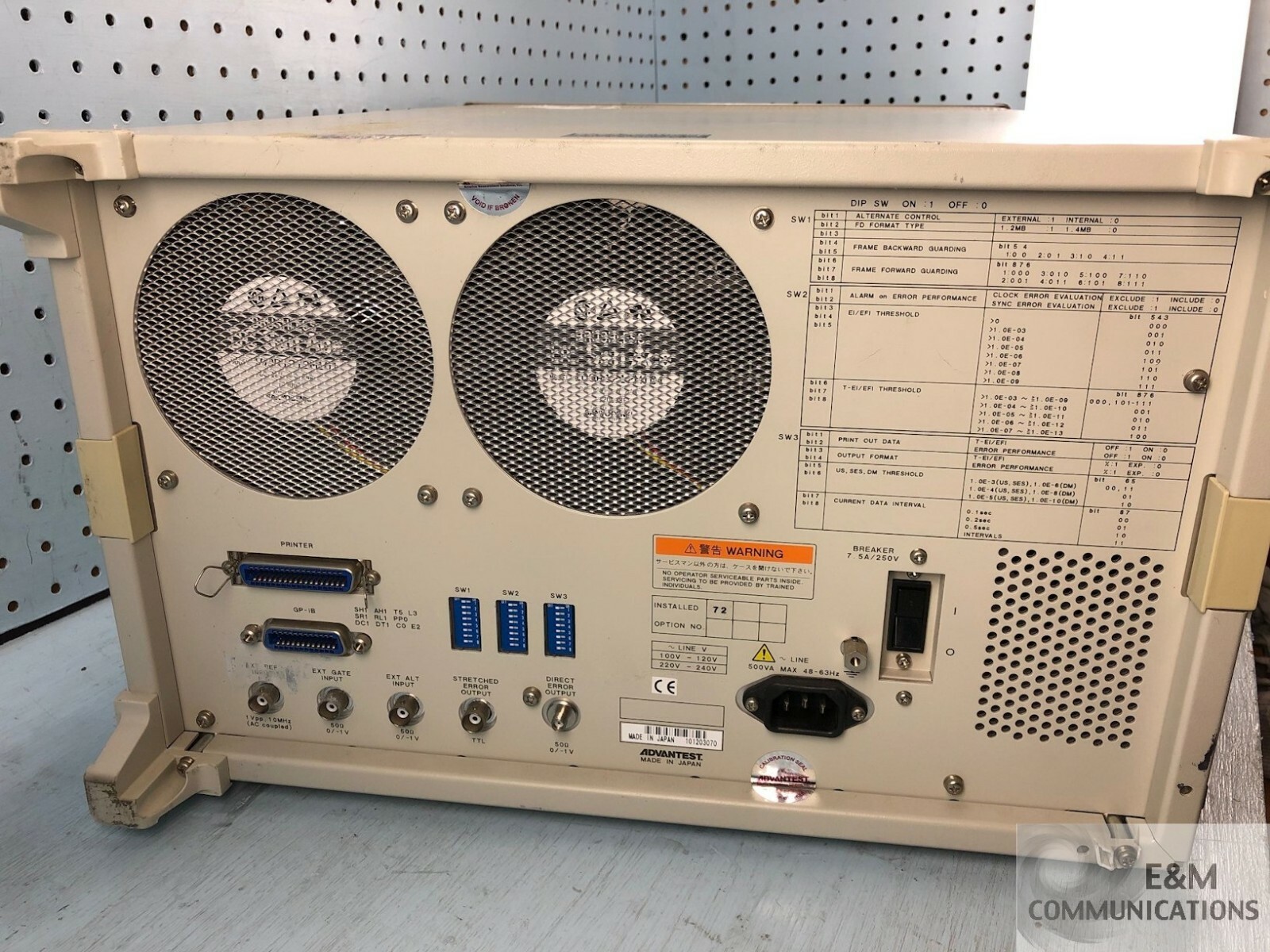 D3286 ADVANTEST DIGITAL TRANSMISSION TESTER 12GB/S ERROR RATE DETECTOR (1)