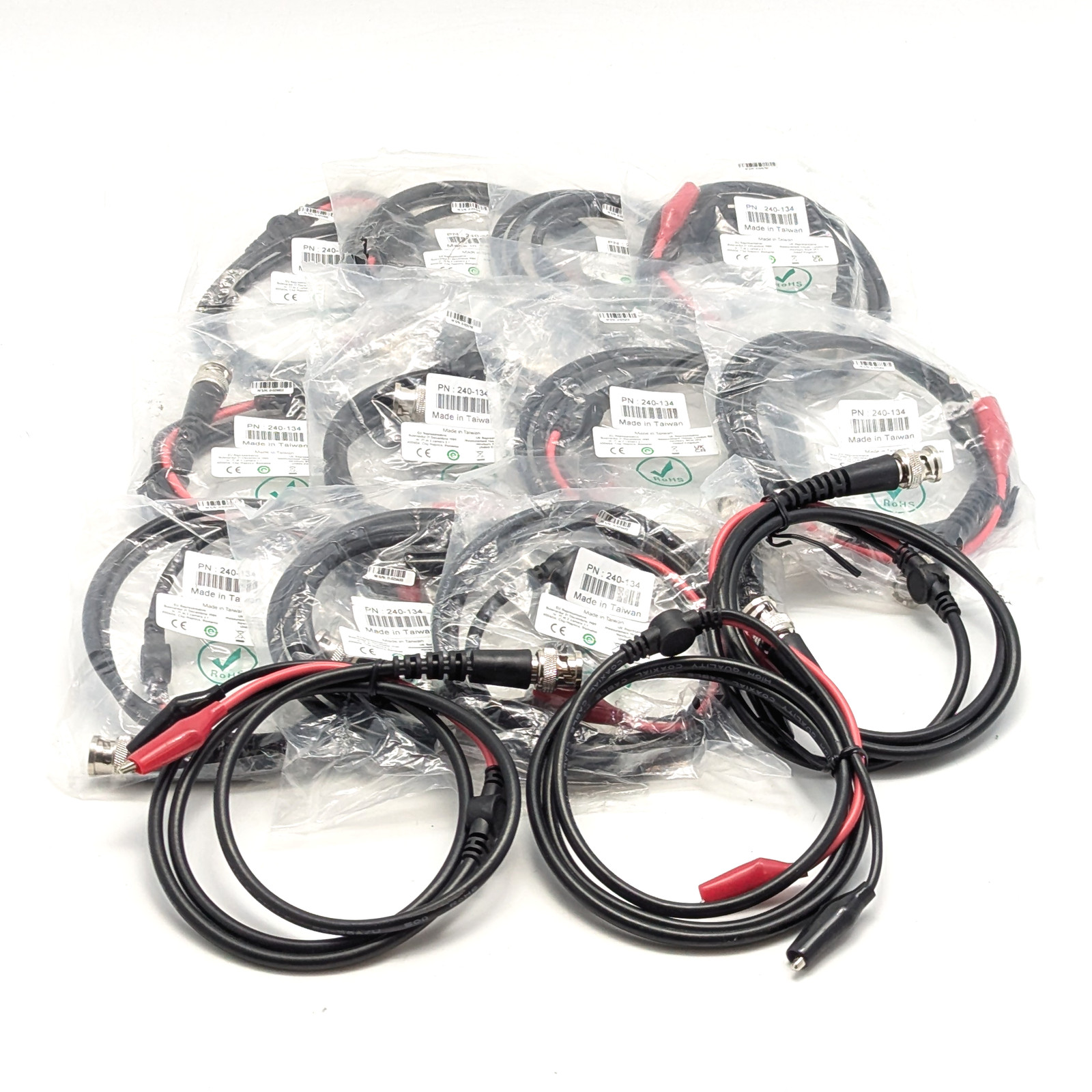 Unbranded 240-134 Test Lead 39.4″ BNC Male Plug to Alligator Clip | Lot of 14