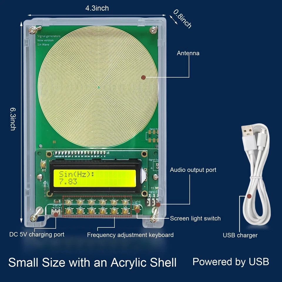 Adjustable Frequency Generator for Healing (0.01Hz-299Khz), 7.83Hz Schumann Reso