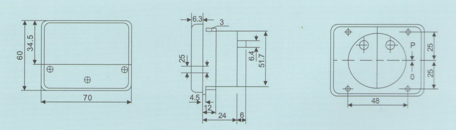 AC 20A Analog Ammeter Panel AMP Current Meter AC 0-20A 60*70MM directly Connect