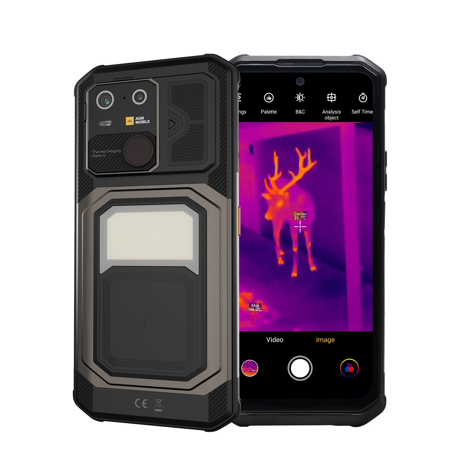 AGM G3 PRO Rugged Smartphone 512×384 Res Thermal Imaging Camera 25FPS Res