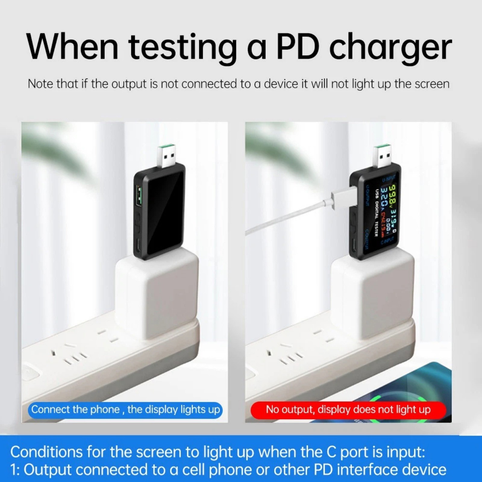 High Quality USB Type C Multimeter Voltage Current Tester with LCD Display