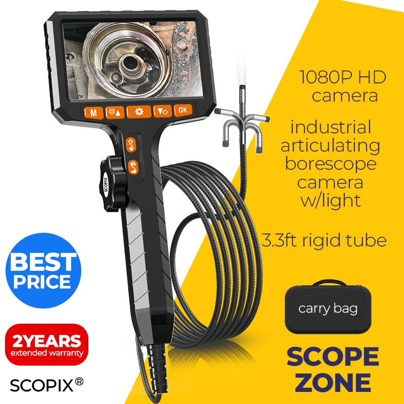 Ralcam Two-Way 210° Inspection Borescope 6mm Endoscope Camera 3.3ft Semi Rigid