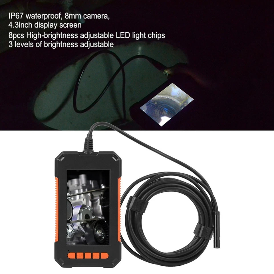 P40 8mm Endoscope 1920 X 1080P 4.3inch Color Display Screen Endoscope New