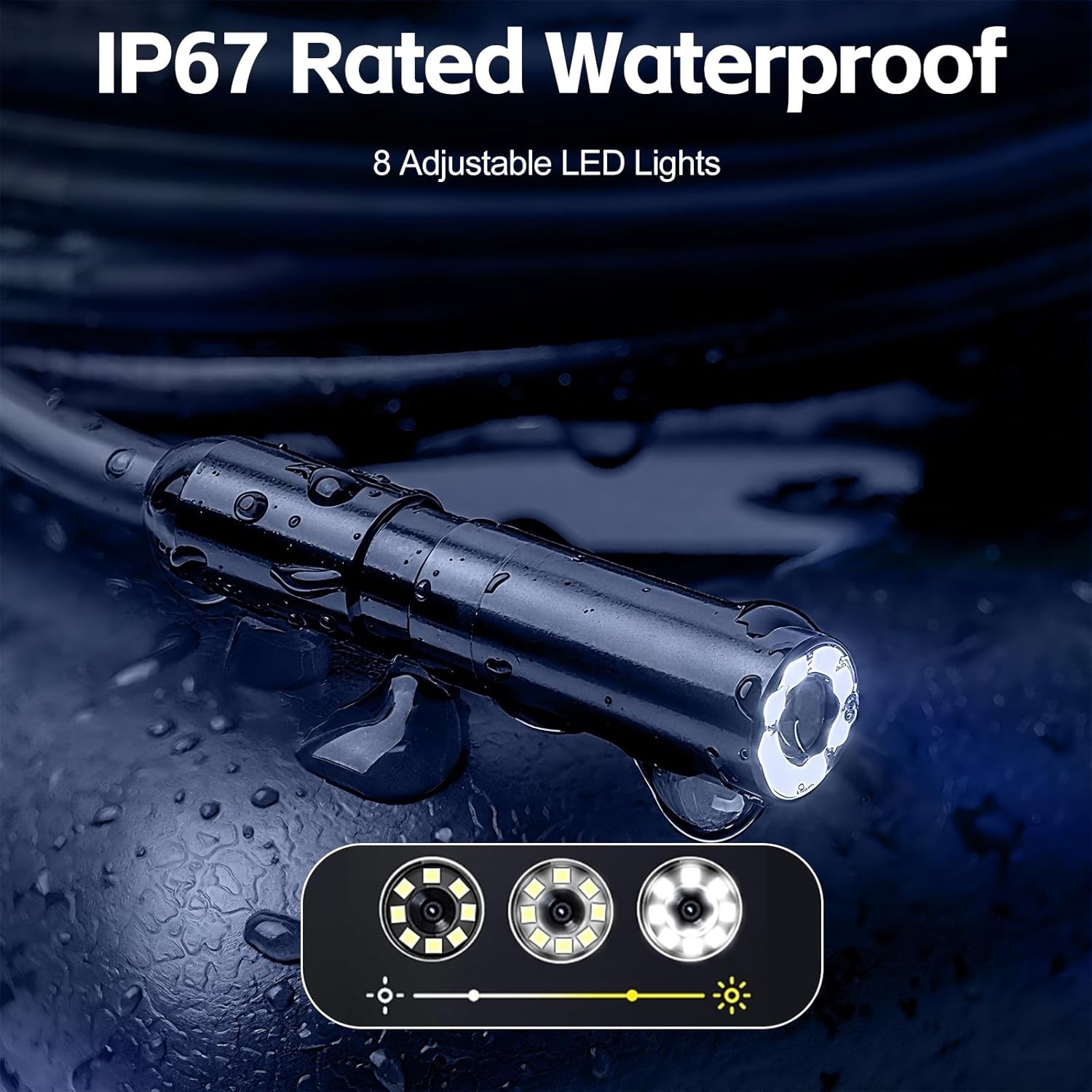 IP67 Waterproof Inspection Camera 4.3 Inch 1080P 8LED Light 1M Cable Industrial