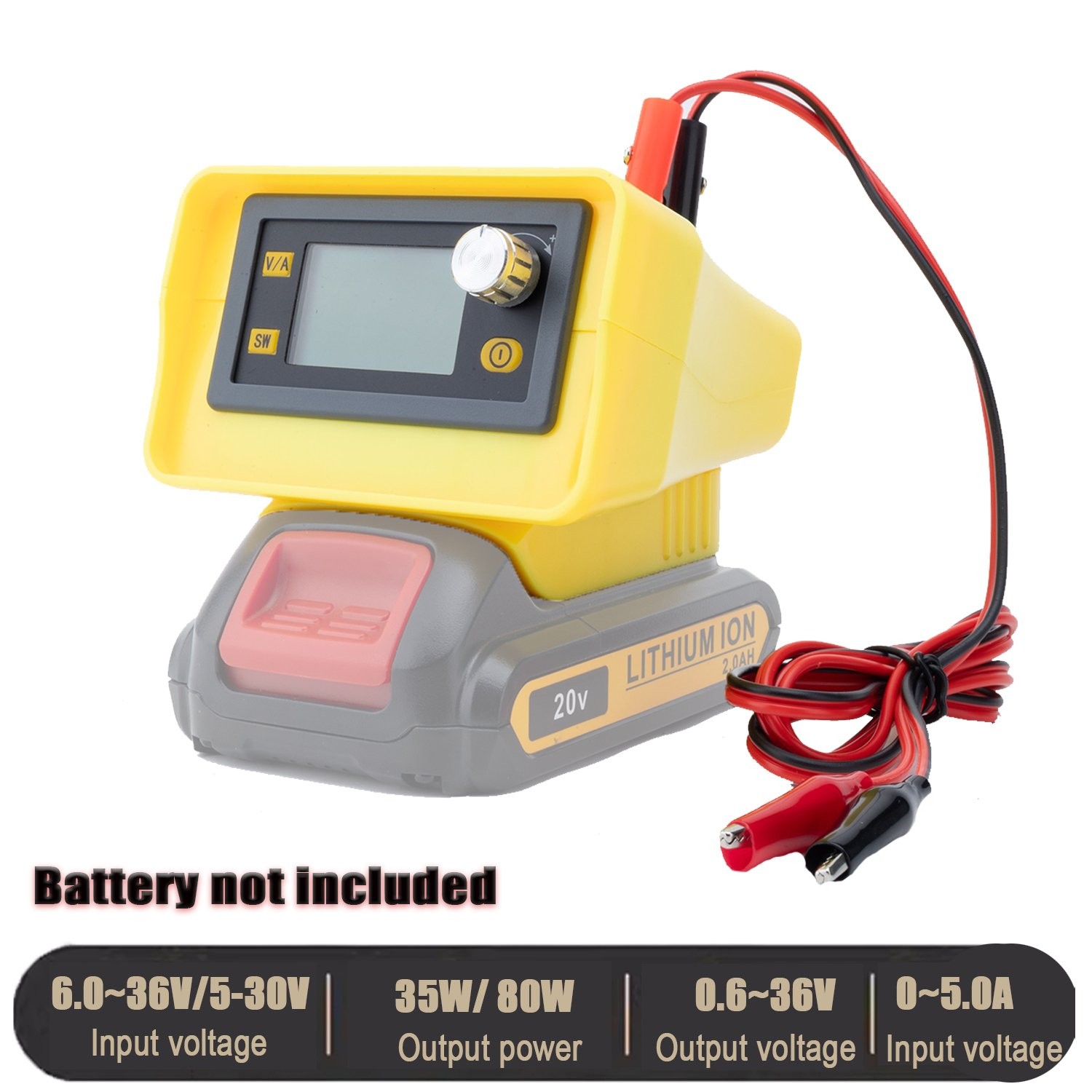 Portable Power Supply For Dewalt 20V Li-Ion Battery Adjustable Voltage Outdoor