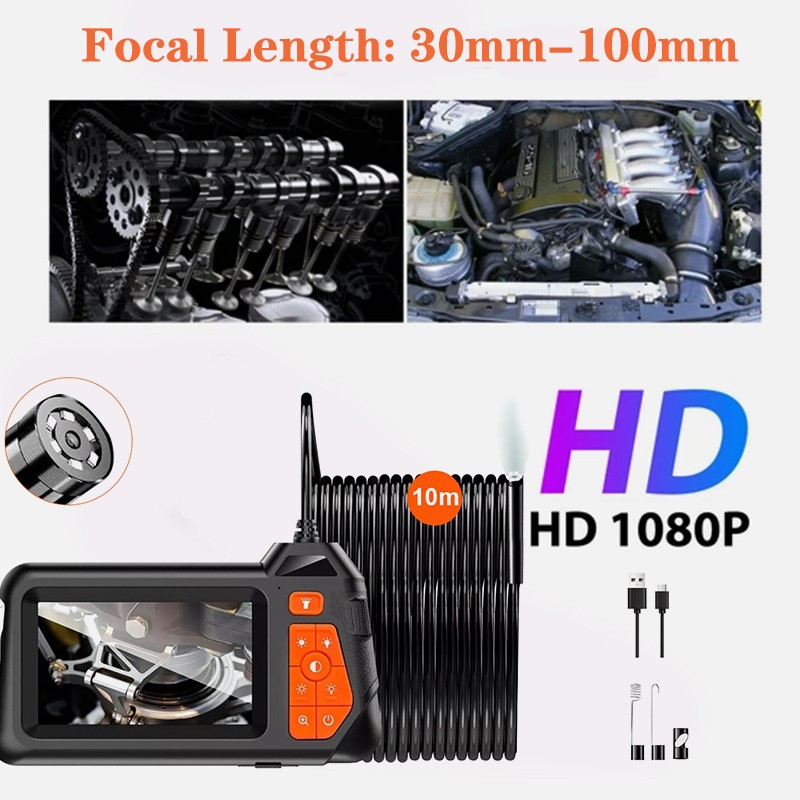 HD LED Industrial Endoscope Borescope 1080P 5.5mm Inspection Camera IP67 4.3inch