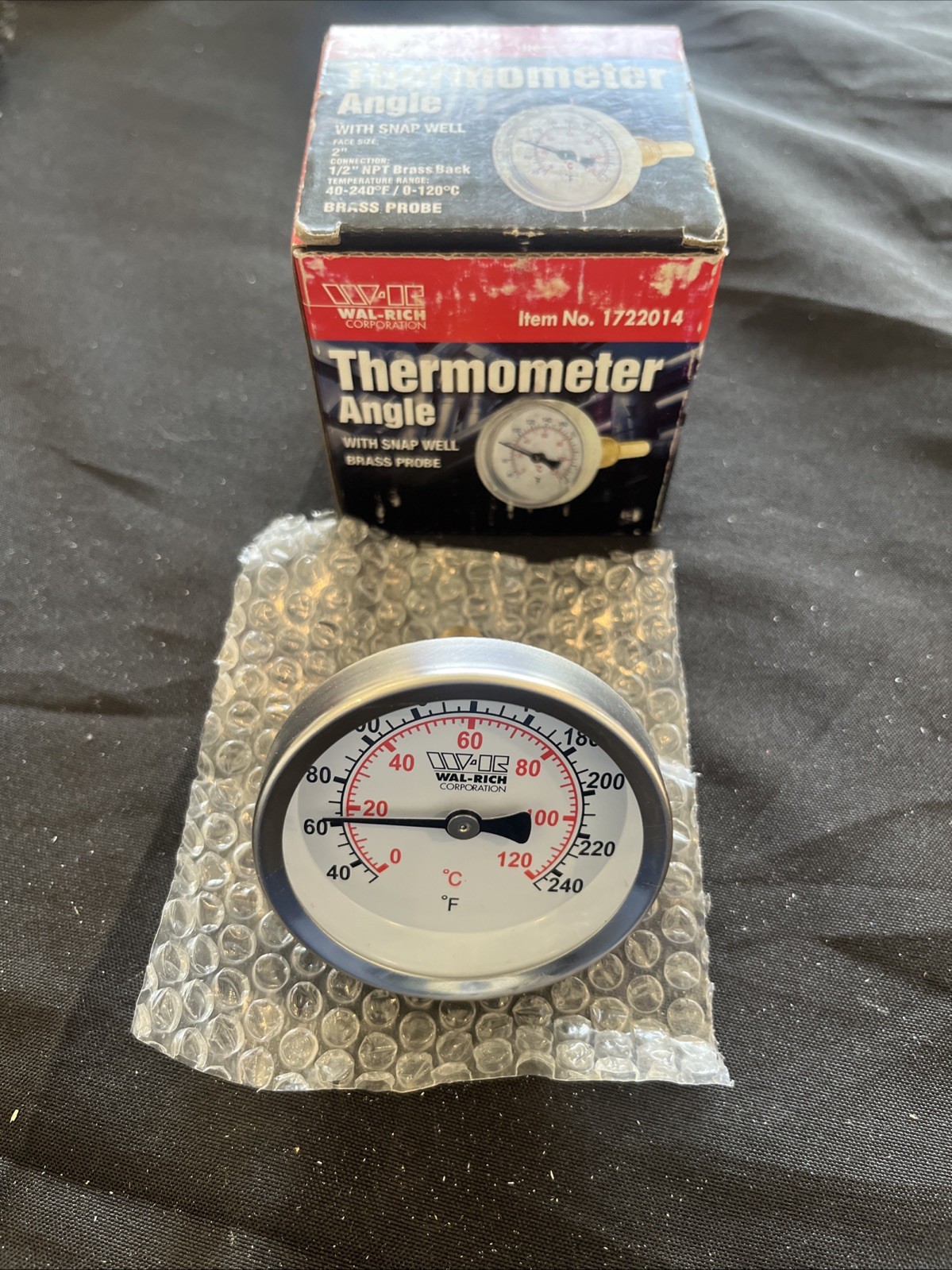 Wal-Rich 1722014 SNAP WELL THERMOMETER- Dial 32-248F, 0-120C, 2-1/2″OD