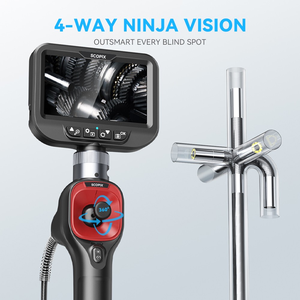 SALE! Ralcam 4-Way 720° Inspection Borescope Endoscope Camera 3.3ft Semi Rigid