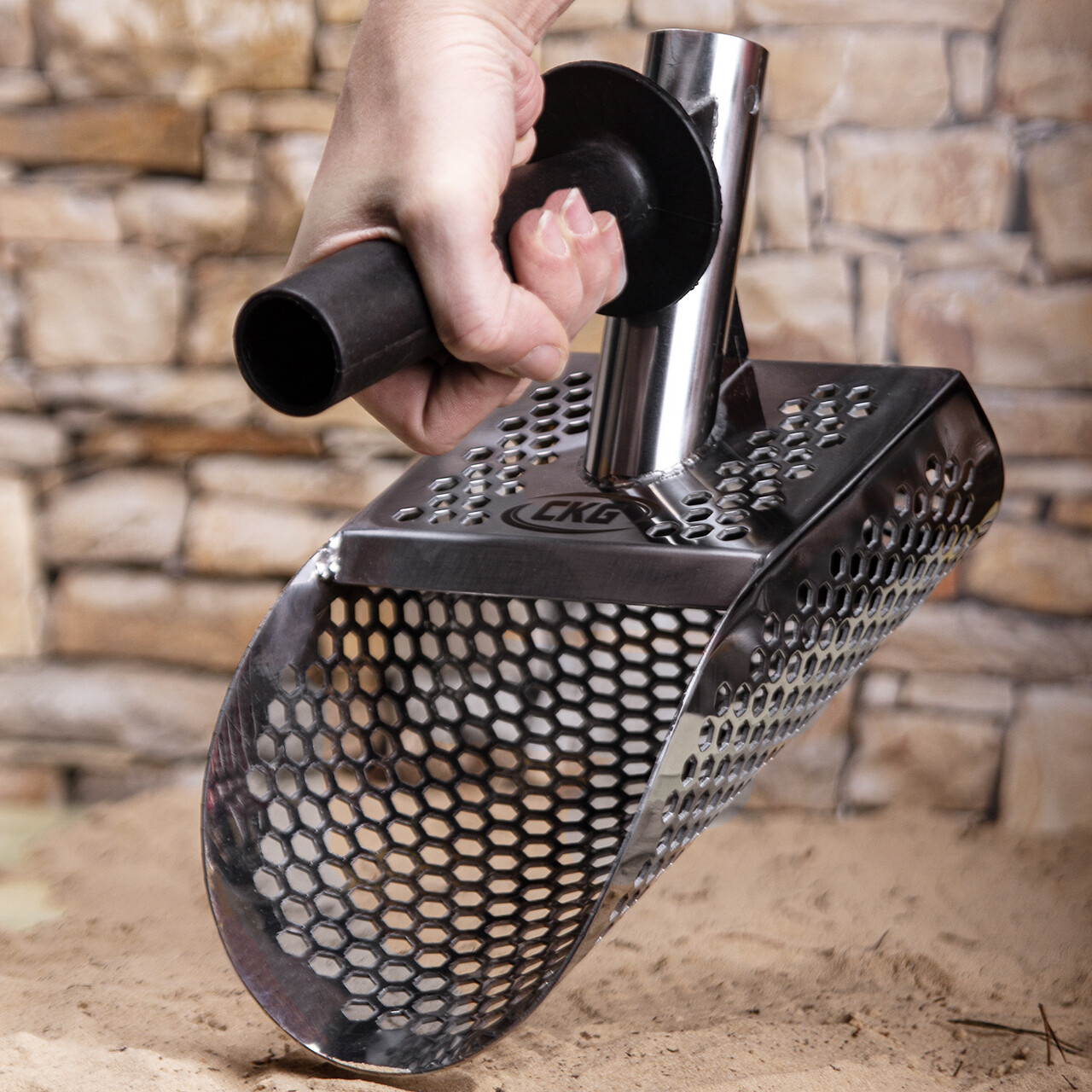 CKG Sand Scoop Metal Detecting Shovel Beach Water Detector Sifting Tool Handle