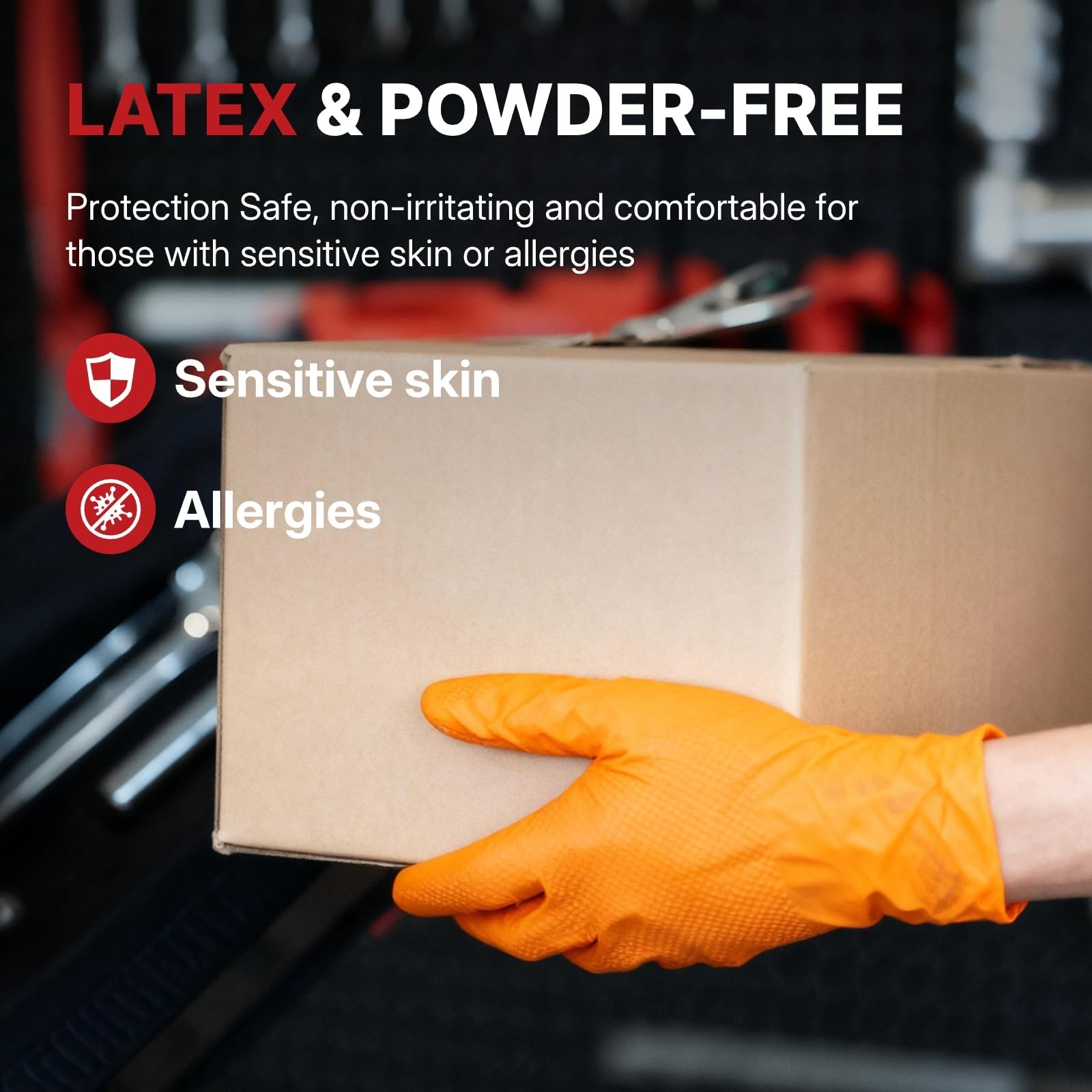 NORTHSKY Olympia Disposable Nitrile Gloves, 6 mil, Diamond, Black or Orange 1…