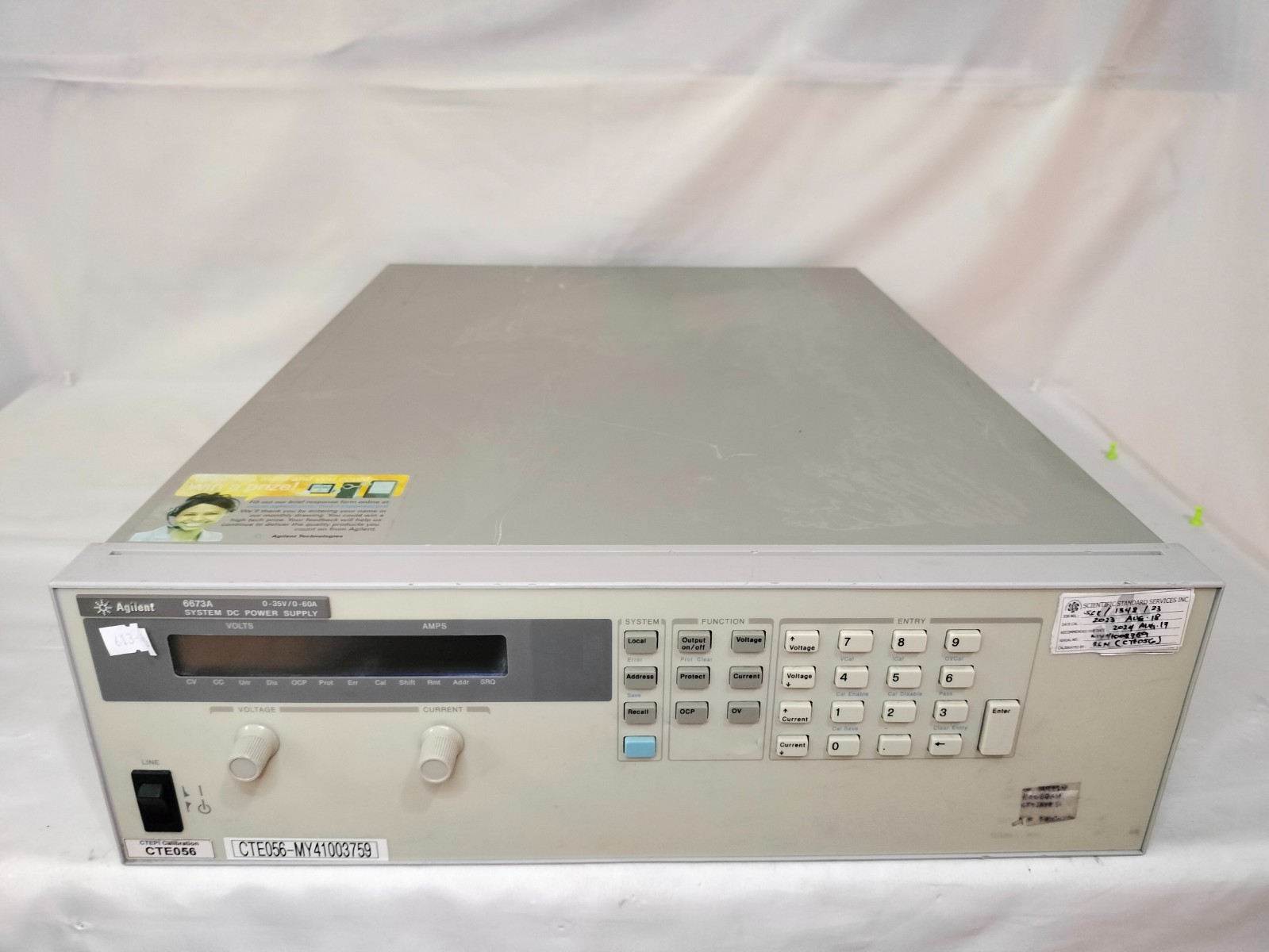 Agilent 6672A System DC Power Supply 0-20V/0-100A Made in Malaysia MY41003759