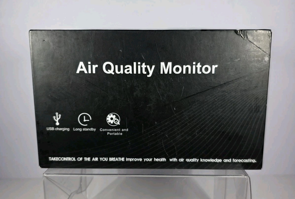 DM605 10-in-1 Air Quality Monitor Indoor Portable USB With Charger And Manual