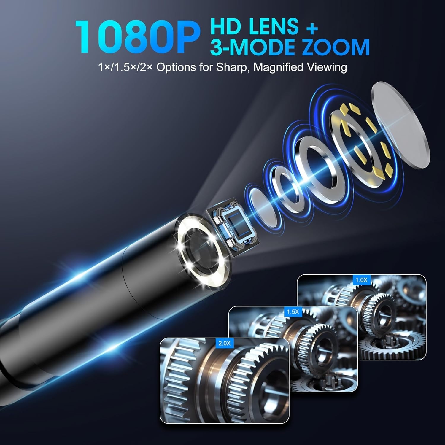 Cámara Endoscópica 1080P 4.3″ IPS IP67 para Auto y Plomería con Luz LED