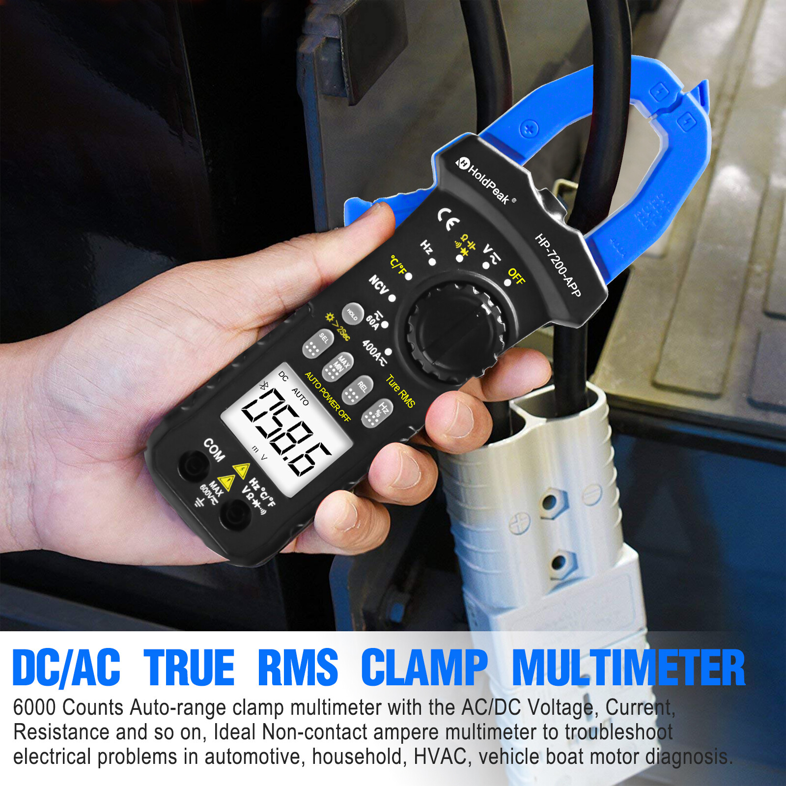 Clamp Meter TRMS 6000 Counts NCV Digital Clamp Multimeter DC AC Current Volt Amp