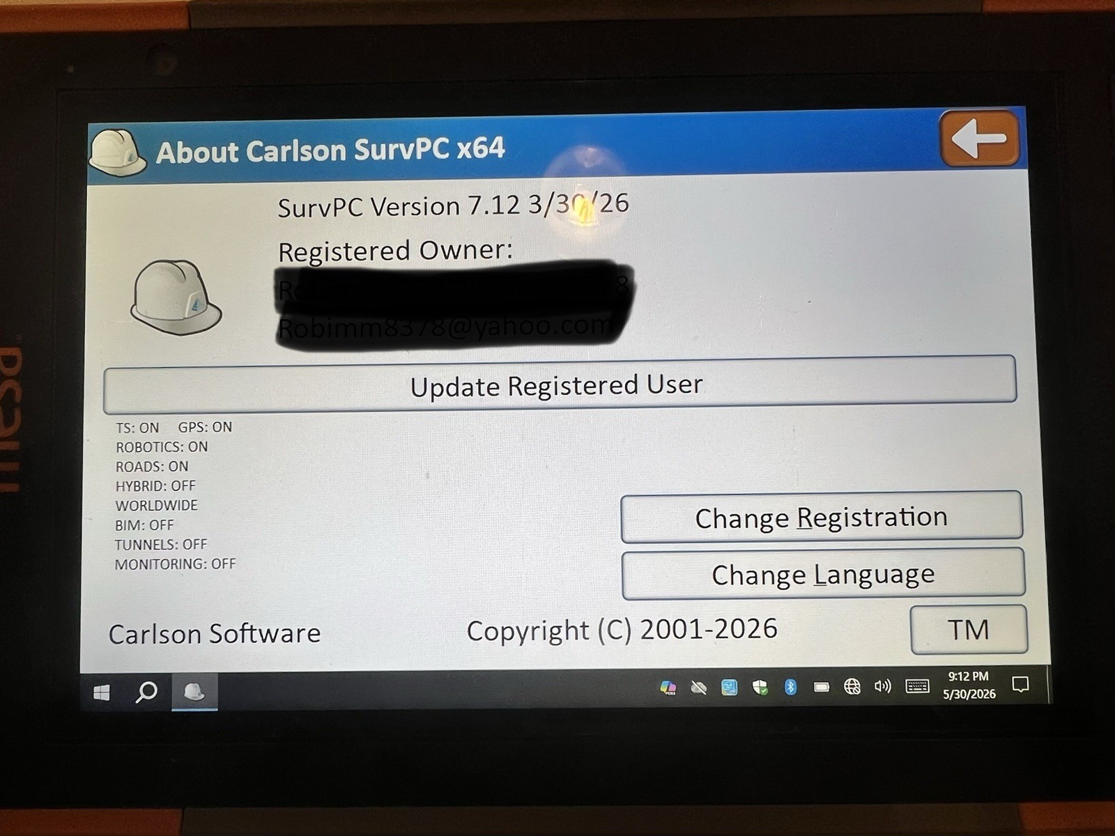 Juniper Systems Mesa 2/ RT3 Rugged Tablet. Carlson SurvPC 7.0 License Included.