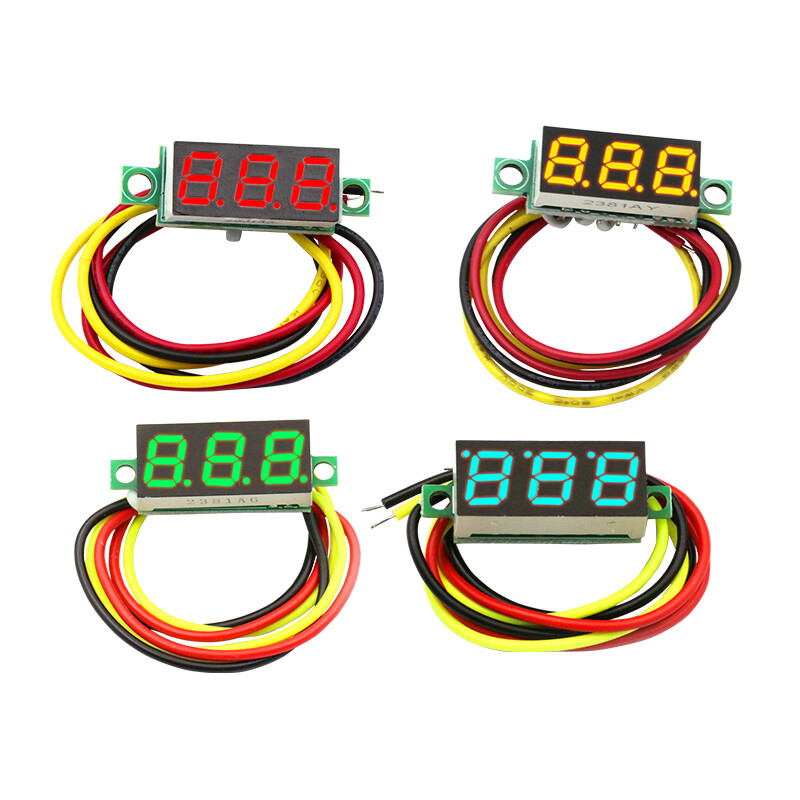 Mini Size LED Panel Voltage Meter 3-Digital LCD Display Adjustment Voltmeter