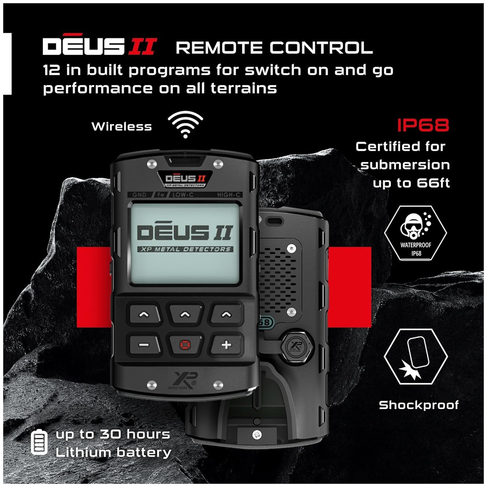 XP METAL DETECTORS Deus II – 3428 FMF Coil Detector 13×11″ w/ RC & WS6, English