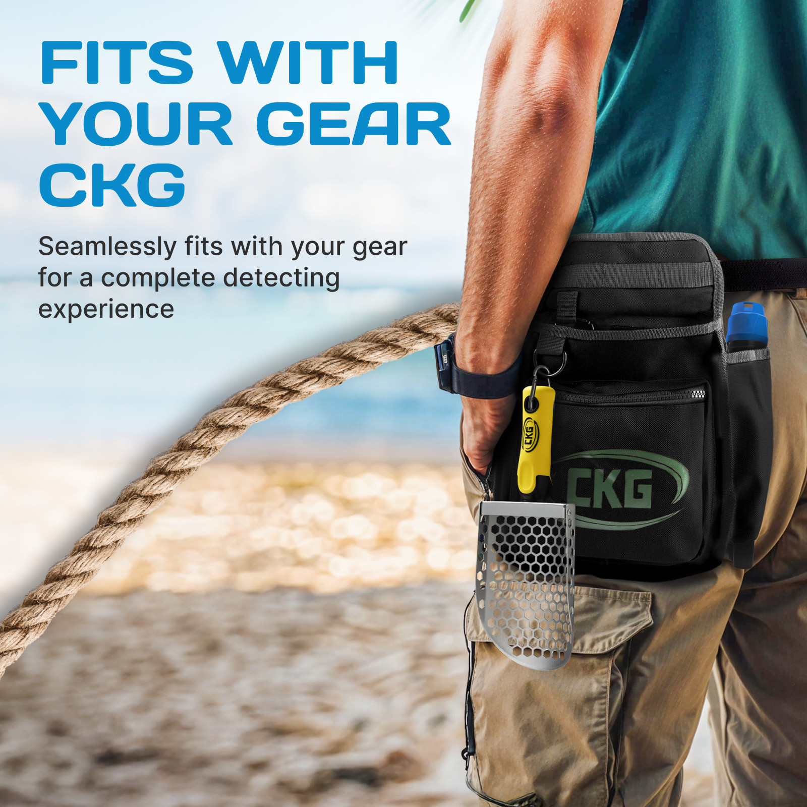 CKG Hand Sand Scoop for Metal Detecting with Ergonomic Yellow Handle