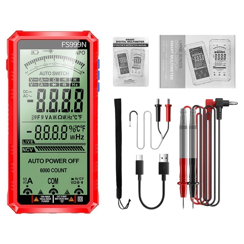 Professional Smart Fully Automatic True Rms 6000 Count Digital Voltmeter