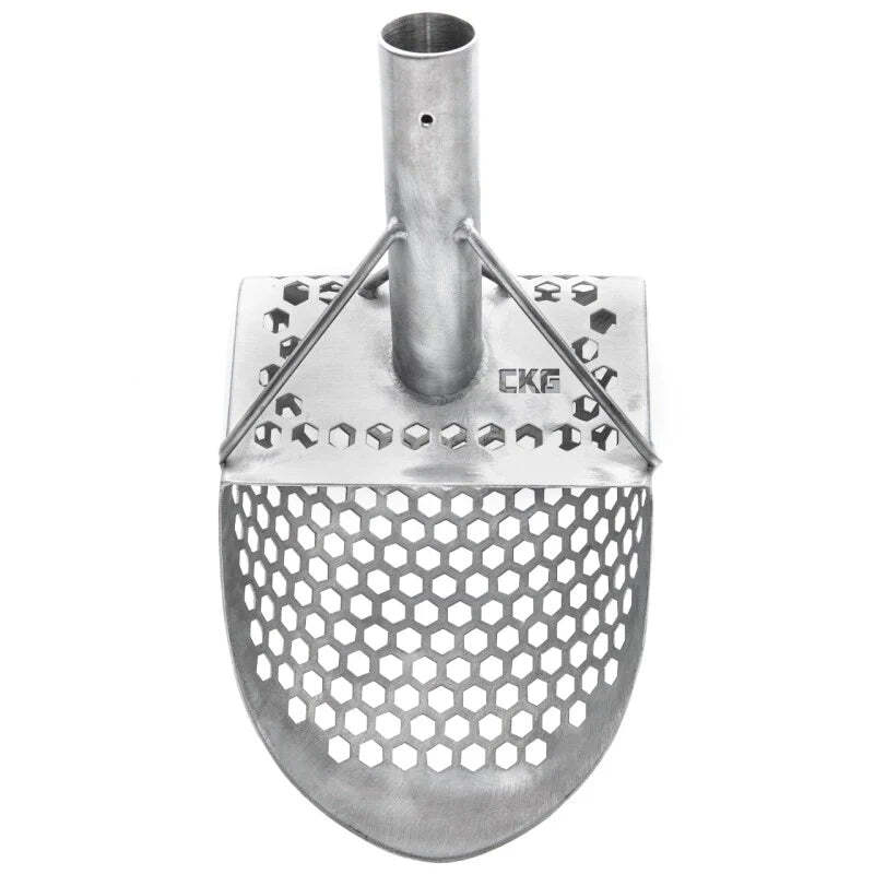 CKG 9 X 6 STAINLESS SAND SCOOP HEXAHEDRON HOLES WITH CARBON FIBER HANDLE