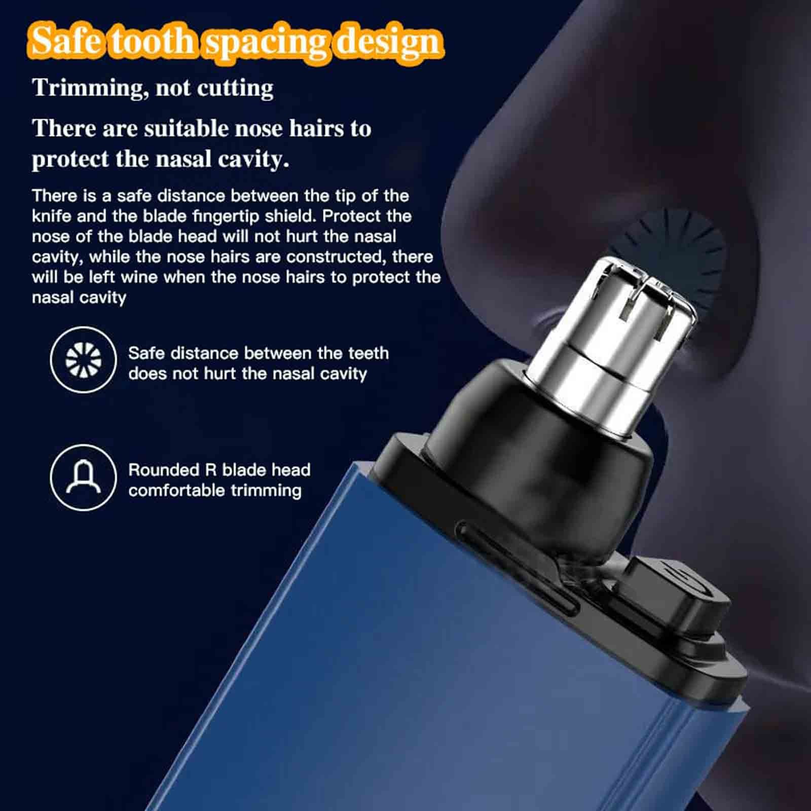 Portable Cordless Nose & Ear Hair Trimmer Shaver -USB Fast Charge Grooming Tool