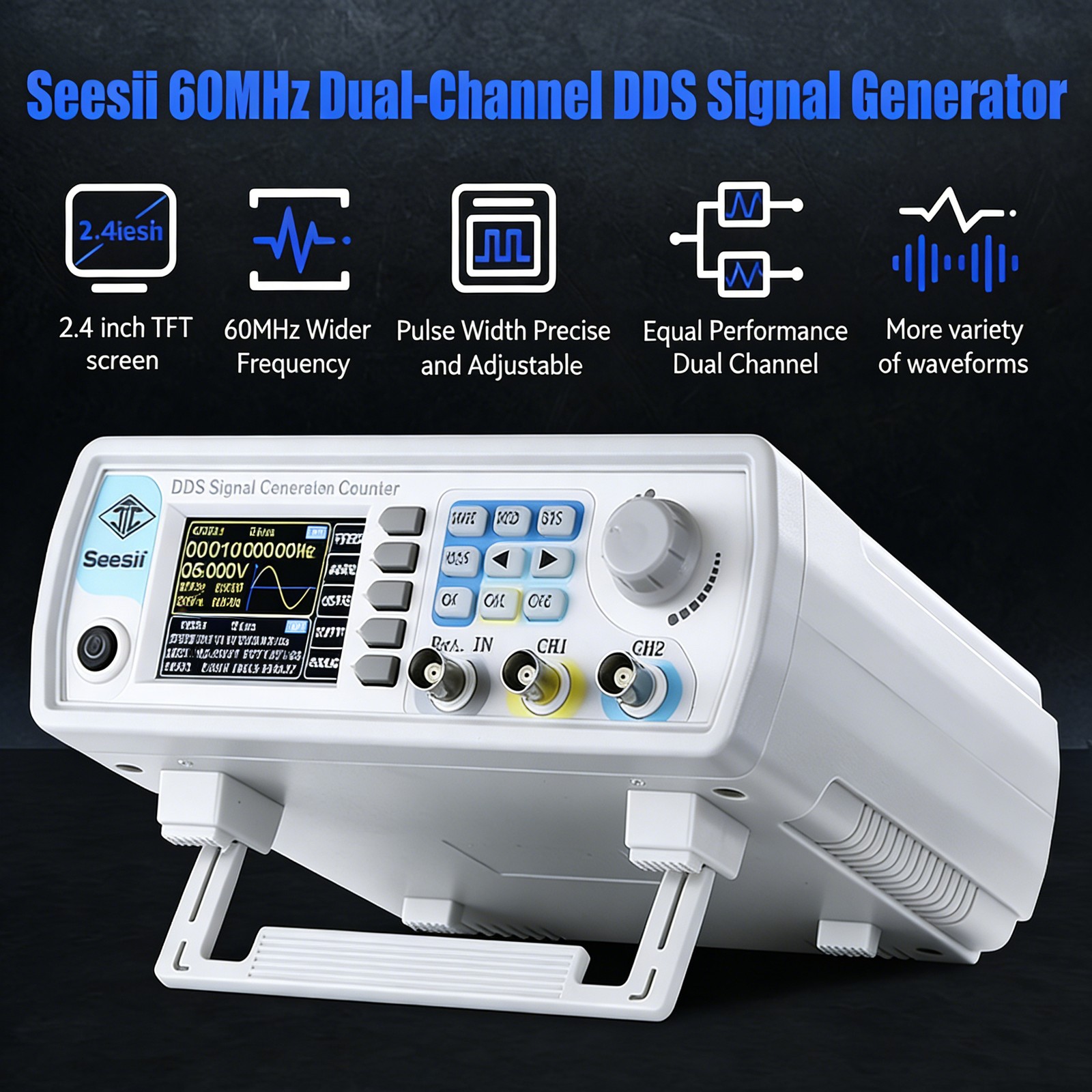 2-channel DDS Arbitrary Waveform Generator 60MHz 200MSa/s DDS Signal Generator