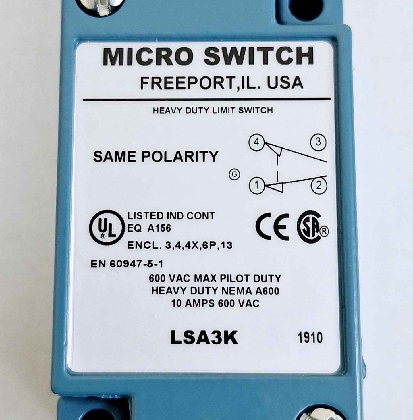 Honeywell Micro Switch LSA3K Heavy Duty Limit Switch 600VAC