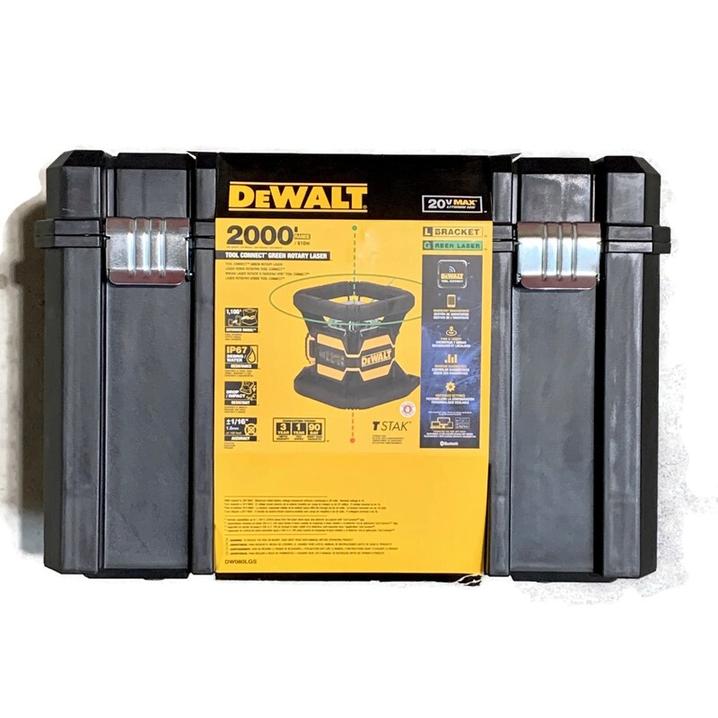 DEWALT DW080LGS 20V MAX Cordless Tool Connect Green Tough Rotary Laser Level