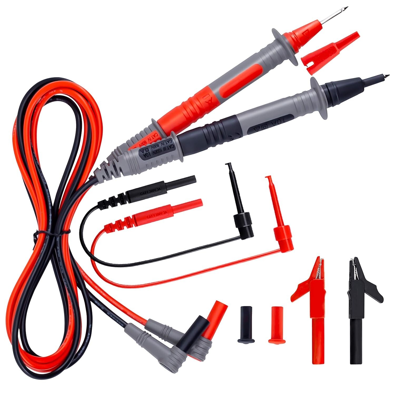9PCS High-Quality Silicone Leads Kit for Fluke, AstroAI, INNOVA Multimeters
