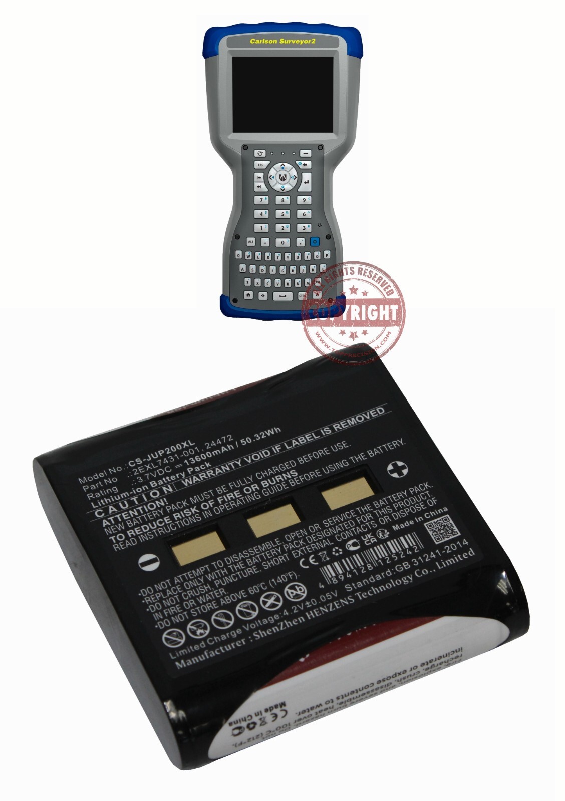 NEW! RECHARGEABLE BATTERY PACK FOR CARLSON SURVEYOR 2 DATA COLLECTOR, ALLEGRO 2
