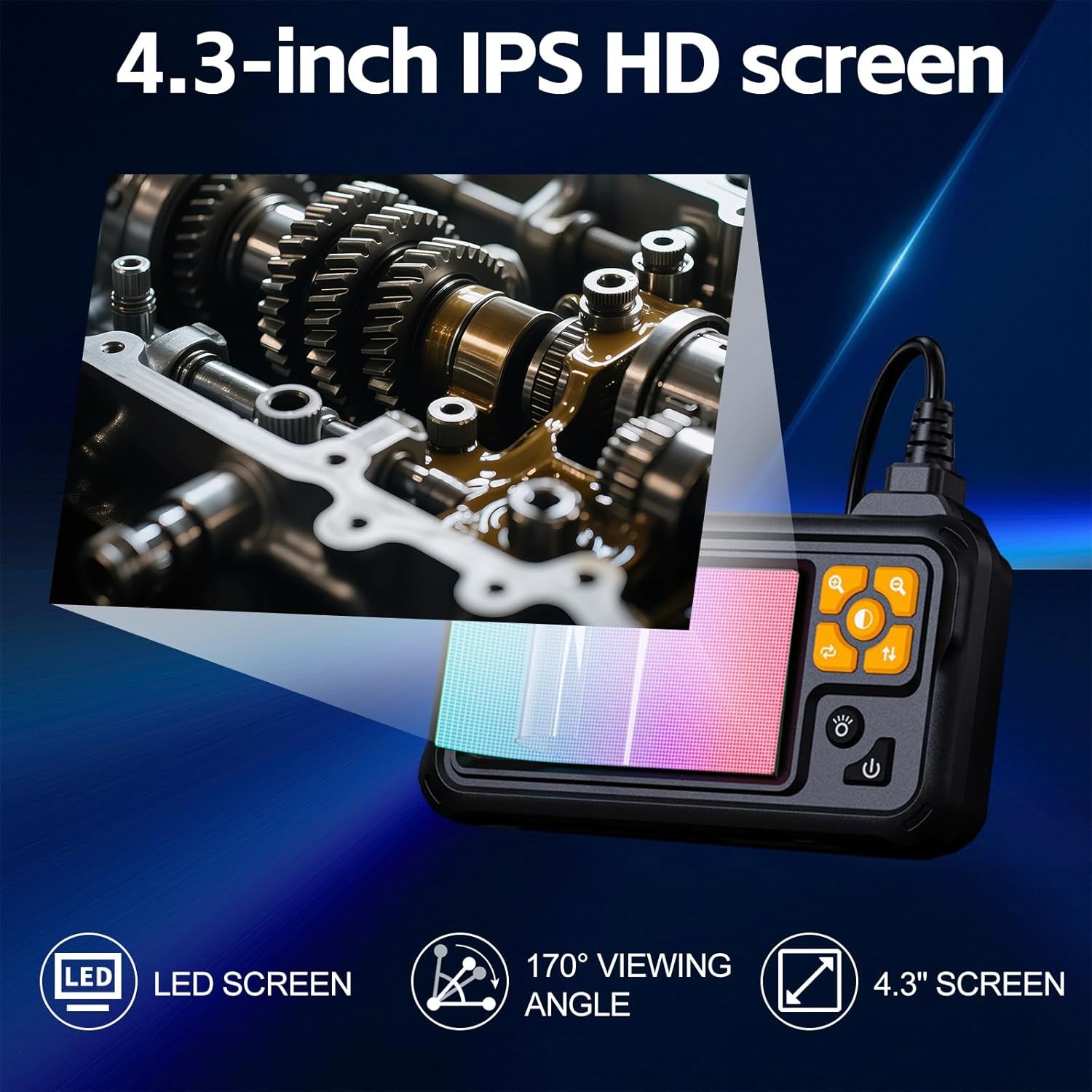 IP67 Waterproof Inspection Camera 4.3 Inch 1080P 8LED Light 1M Cable Industrial