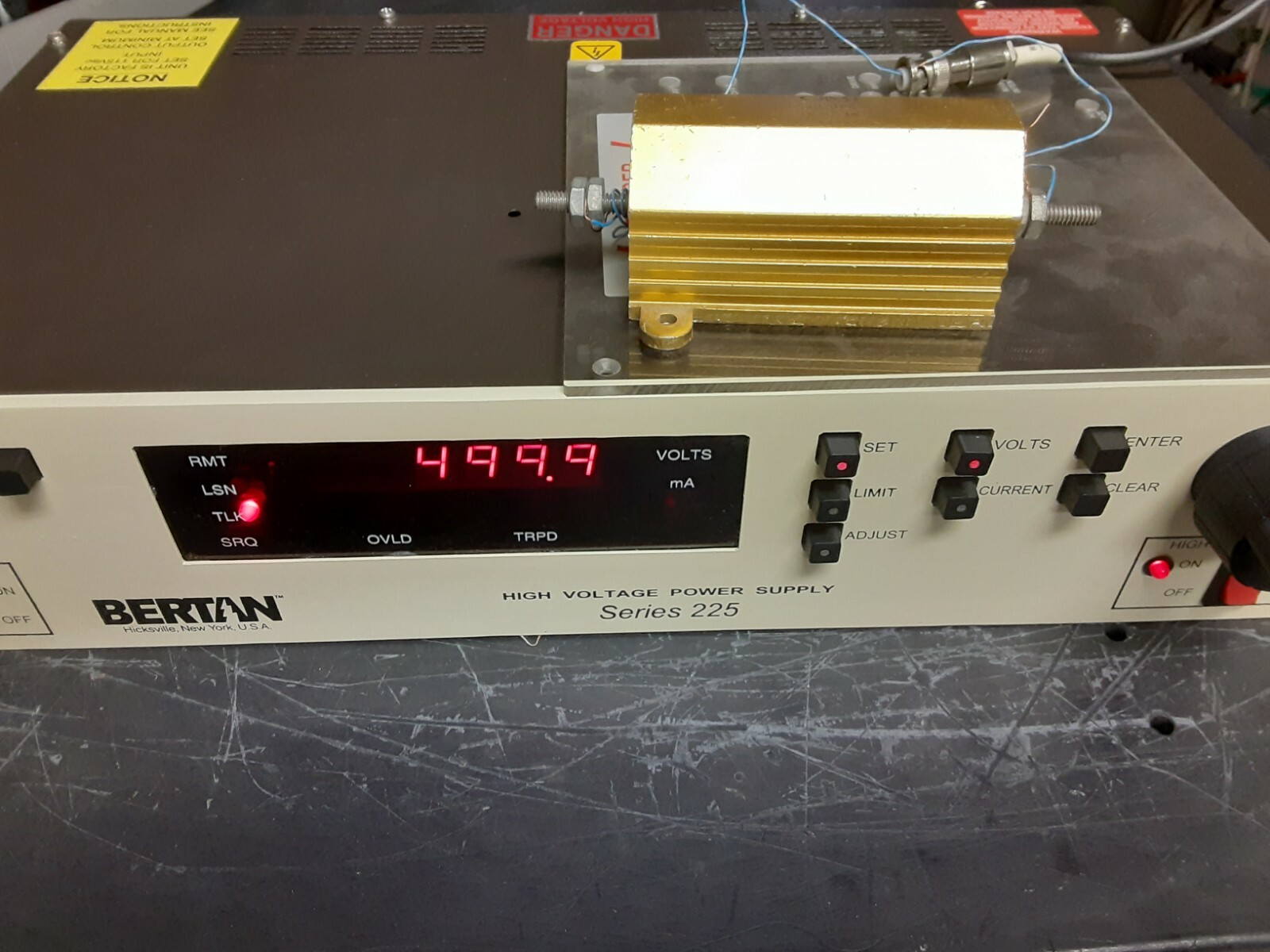 High Voltage Lab Power supply 1000V 30mA BERTAN 225-01R Reversible Polarity GPIB